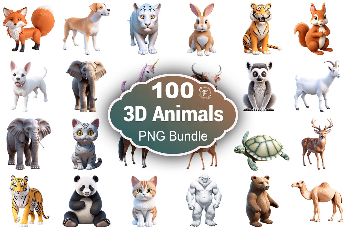 3D Animal Png, an Illustration by Forhadx5 (Photo 1 of 9)