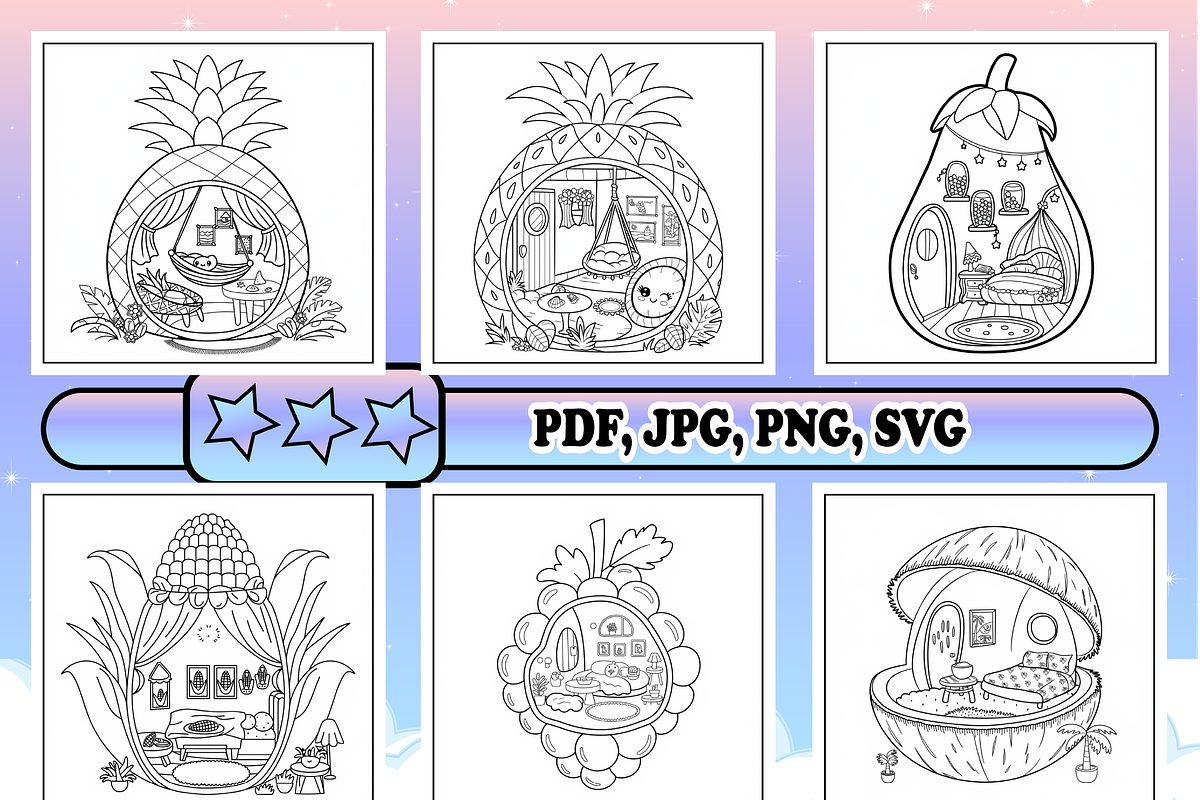 Cozy Home Shaped Coloring Book, an Animal Illustration by Design Zone (Photo 4 of 5)