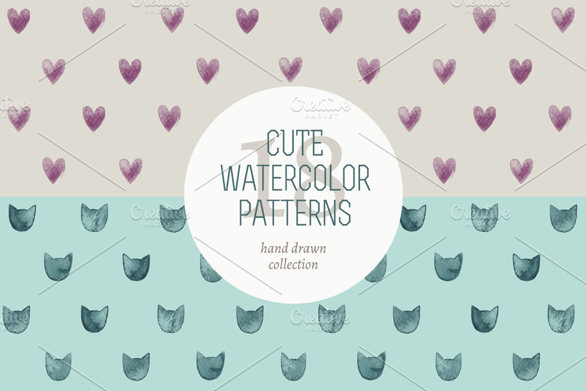 Cute watercolor patterns