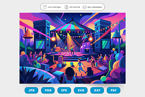 A vibrant street festival, a Graphic by SaroStock