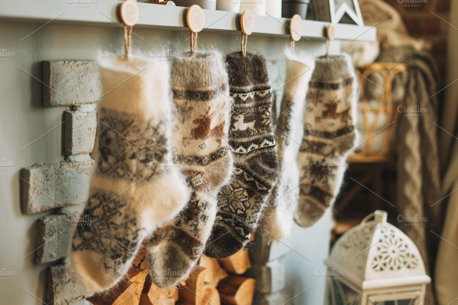 Cozy knitted warm socks, a Holiday Photo by Galina_Zhigalova
