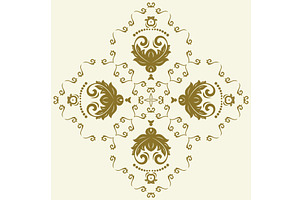 Damask Vector Background With