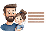 Cute Father's Day Clipart Bundle, a Person Illustration by SparkyDesignsUS (Thumbnail 7 of 9)