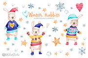 Cozy Christmas watercolor clipart, an Animal Illustration by UlitkaStudio (Thumbnail 2 of 9)
