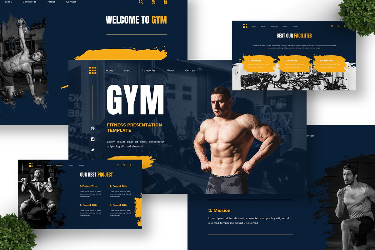 Gym - Fitness Powerpoint, a Presentation Template by Deepslide Studio (Photo 3 of 6)