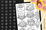 140 Sweets & Food Procreate Stamps, a Brush Add-On by DrawingStoryShop (Thumbnail 1 of 6)