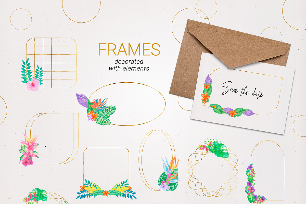 Tropical decorative clipart set, an Object Graphic by LiiaLonn Studio (Photo 3 of 7)