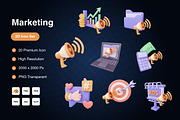 Marketing 3D Icons Set, an Object 3D Model by Kmg Design (Thumbnail 1 of 3)