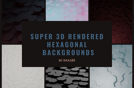 20 Backgrounds Rendered 3D Hexagons