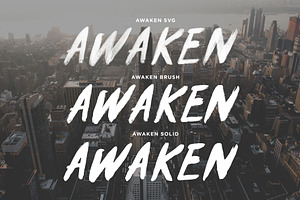 Handrawn Brush SVG Awaken Font