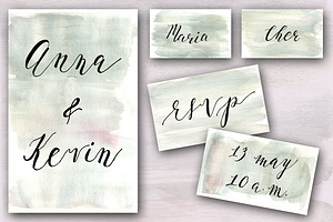 Silver watercolor set for wedding