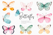 Watercolor Butterfly Set, a Texture Illustration by YuliyaArtGarden (Thumbnail 1 of 9)