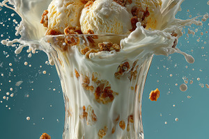 Creamy Ice Cream Explosion Milk Spla, a Photo by Pixeness Studio