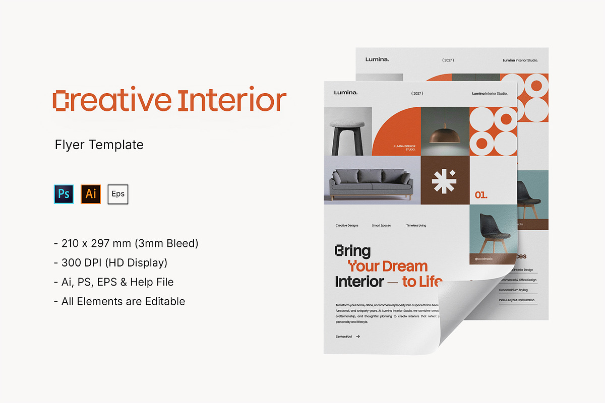 Creative Interior Design Poster, a Poster Template by StreaksideStd (Photo 1 of 4)