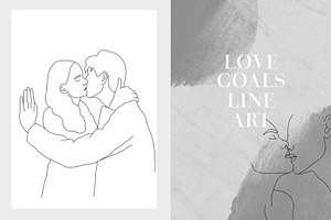 10 Love Goals Line Art