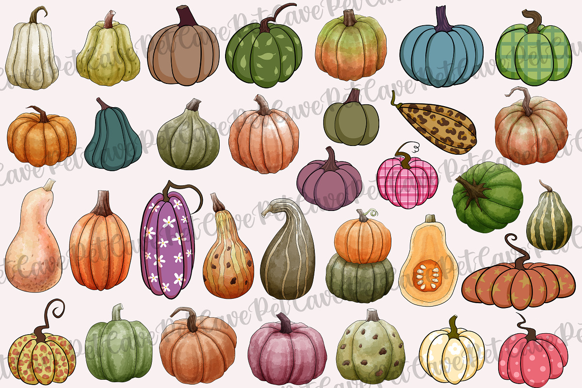 Pumpkin Illustrations PNG Bundle, a Seasonal Illustration by Pet Cave (Photo 1 of 3)