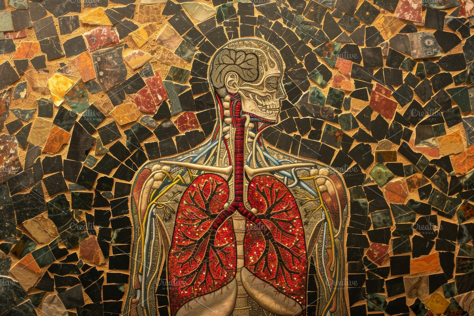 Painting of a human body set against, a Photo by Iftikhar Alam