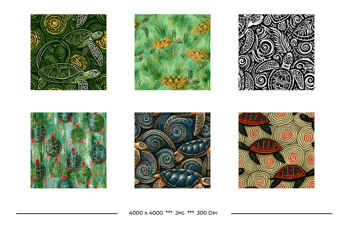 Turtle Retro Art Style Patterns, a Pattern Graphic by karenfoleyphoto (Photo 7 of 10)