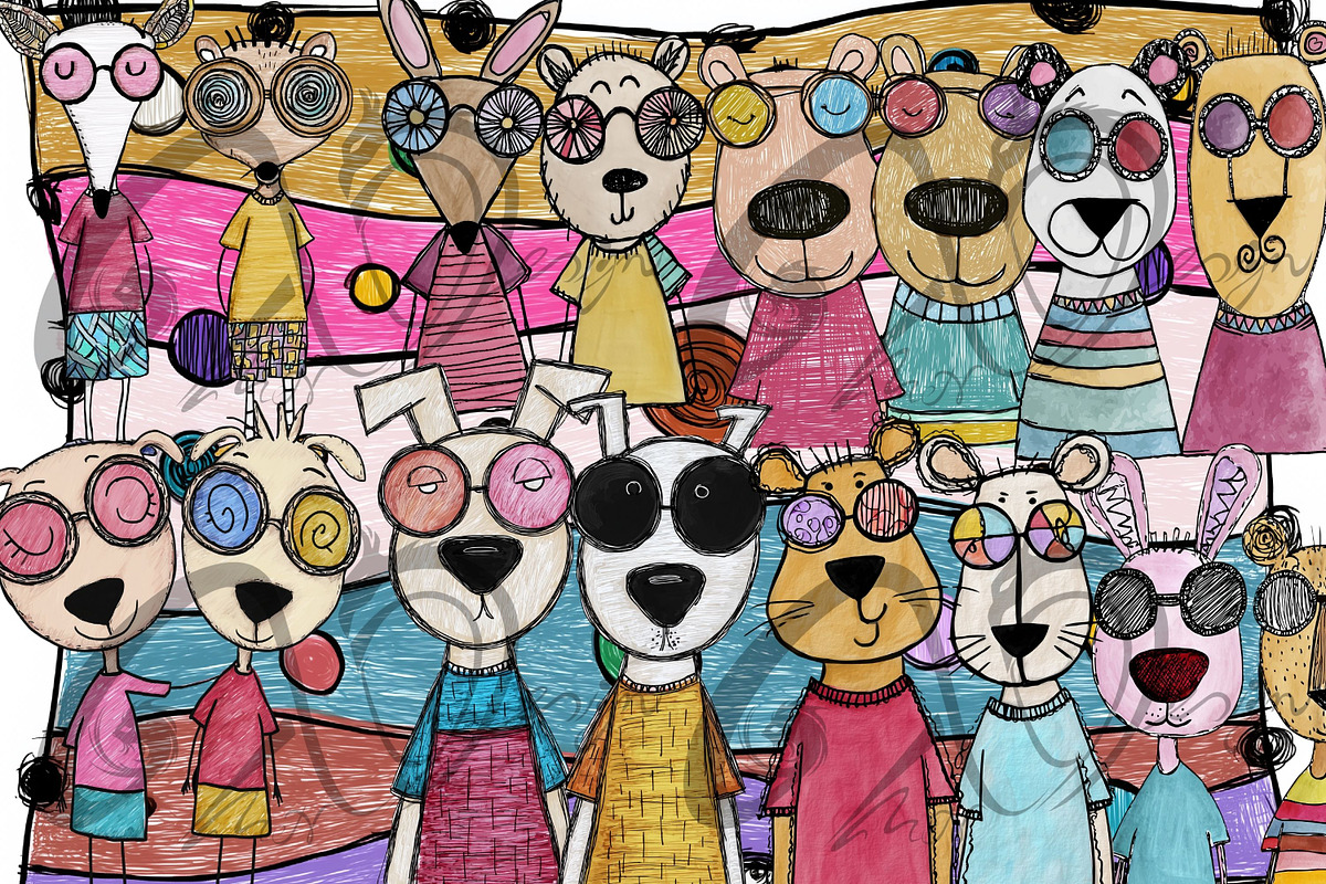 Pastel Pals Parade, an Animal Illustration by NiiiNArt (Photo 2 of 6)
