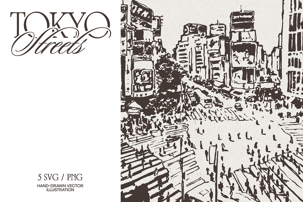Tokyo Streets Crossing Sketches, a Work Illustration by TheMountBirdStudio (Photo 1 of 7)
