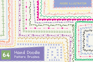 64 Hand Doodle Pattern Brushes