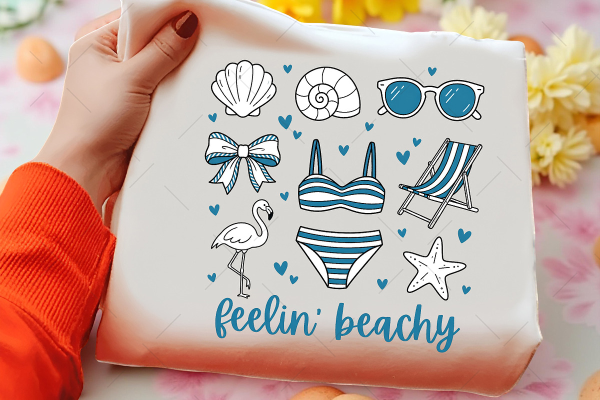 Feelin’ Beachy Cute Summer Beach PNG, an Illustration by OK Design (Photo 2 of 5)