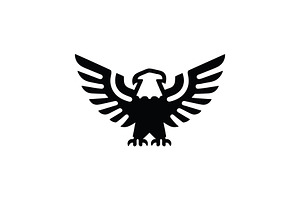 Black Silhouette Eagle Wings Spread, a Branding & Logo Template by Vectorium Studio