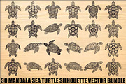 Mandala Sea Turtle SVG Bundle, an Illustration by yasushie (Thumbnail 1 of 31)