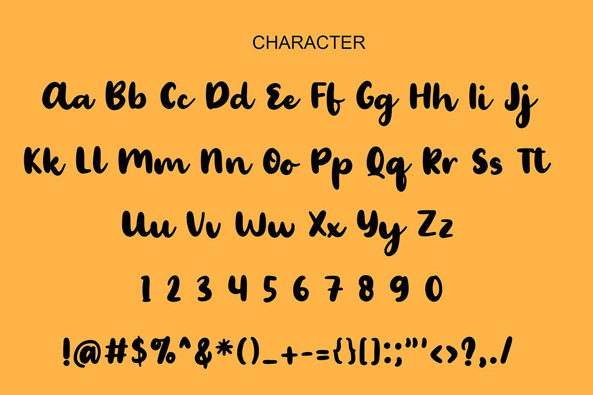 Palmera Brush Font preview 2