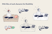 Man listening to music, a Healthcare Illustration by Travel Illustration Shop (Thumbnail 4 of 5)