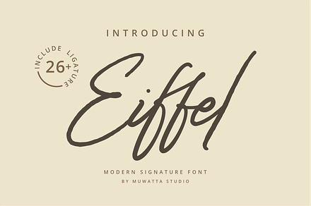 Eiffel Font, a Handwritten Font by Muwatta Studio