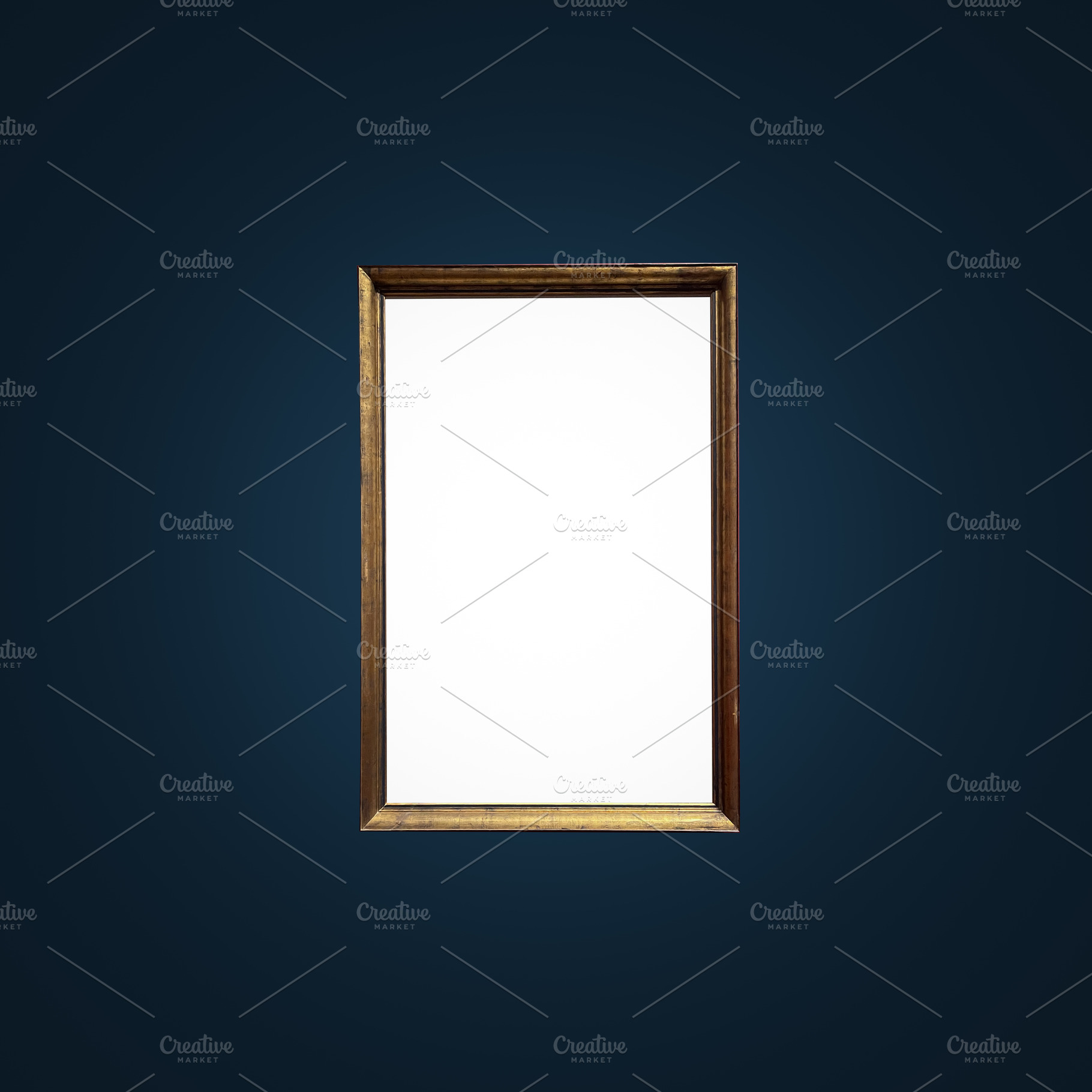 Antique art fair gallery frame on royal blue wall at auction hou, an Arts & Entertainment Photo by Studio ANNA