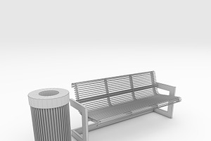 3D Model Bench Park 39