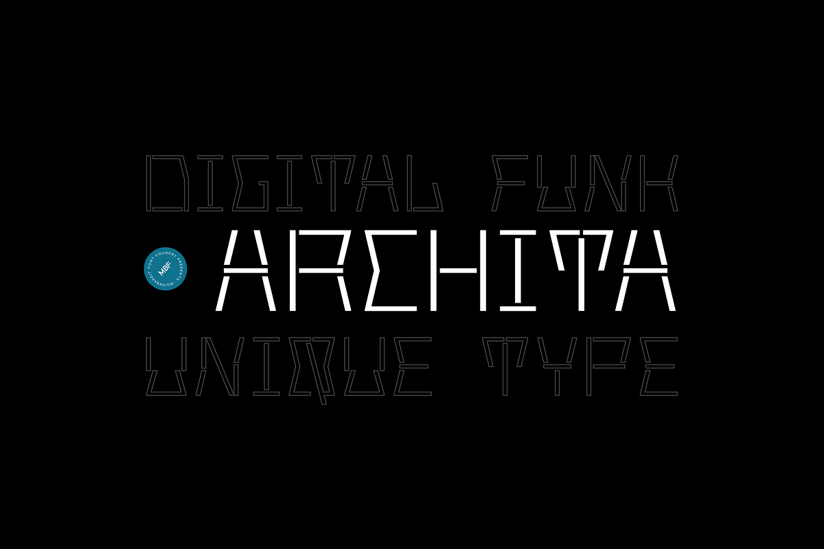 MBF Archita, a Sans Serif Font by MoonBandit (Photo 1 of 6)