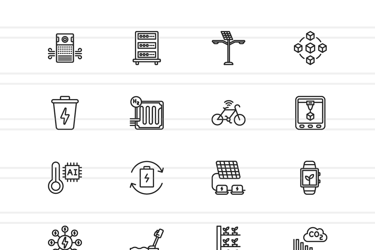 Eco-Tech Line Icons, an Outline Icon by IconBunny (Photo 2 of 2)