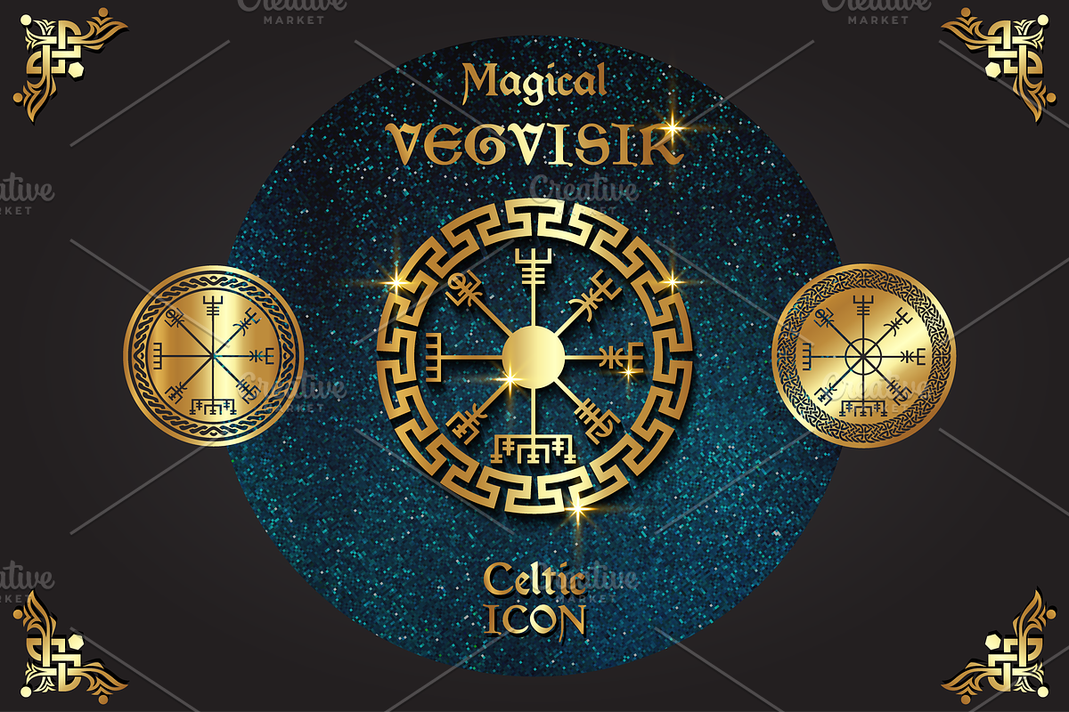 Norse viking Vegvisir Celtic symbols, an Object Graphic by GraphicRedStudio (Photo 3 of 11)