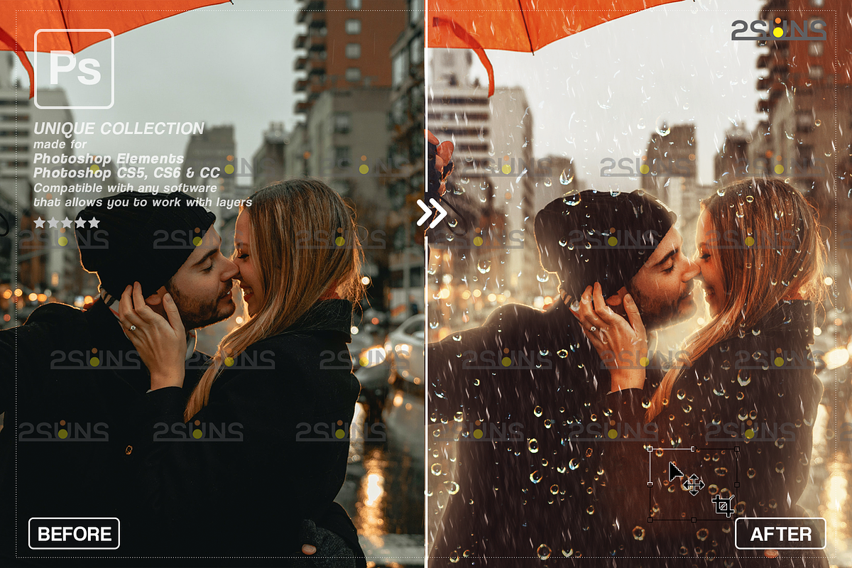 Rain Photoshop Overlays, an Object Graphic by 2SUNS (Photo 4 of 9)