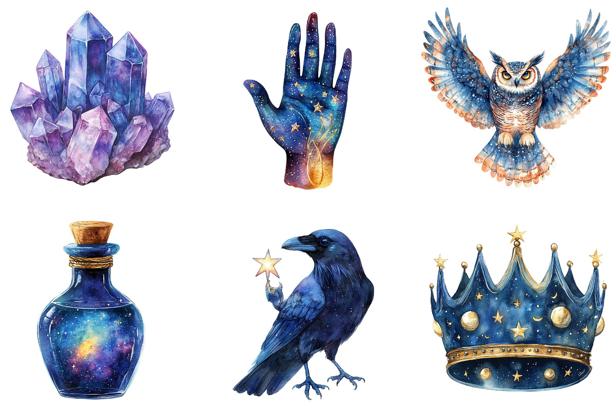 Celestial Magic Clipart Bundle, an Illustration by Designking (Photo 3 of 5)
