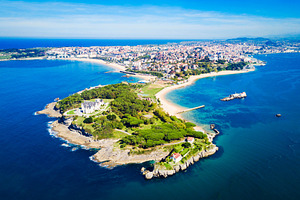 Santander city aerial view, Spain, a Photo by saiko3p