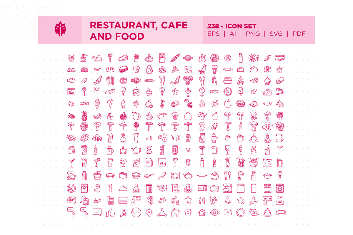Restaurant, Cafe And Food Icon Set, an Outline Icon by Pathlord (Photo 3 of 7)