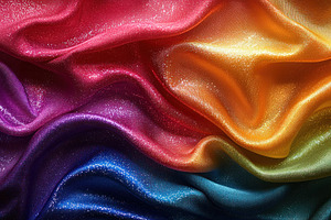 Flowing rainbow fabric with vivid colors and soft textured folds, a Food & Drink Photo by José Manuel Gelpi