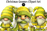 Christmas Gnomes Clipart Set, a Seasonal Illustration by CreationArt (Thumbnail 1 of 5)