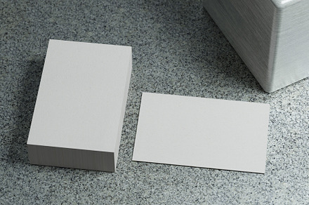 White horizontal business card paper mockup template with blank, a Business Photo by Ministocker