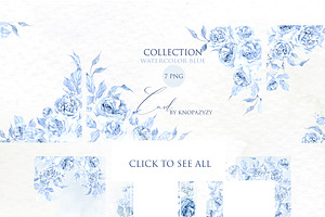 Watercolor Blue Wedding Collection