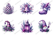 Purple Christmas Garden Clipart, an Illustration by designcity5 (Thumbnail 3 of 5)