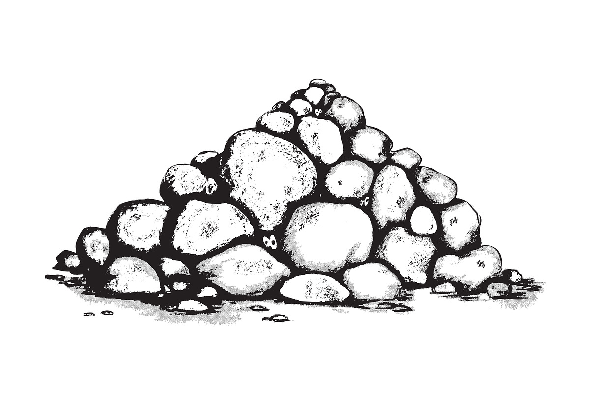 Rock & Stone Pile Illustration, an Object Graphic by cvcreative (Photo 2 of 2)