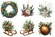 Christmas Wood and Botanicals clipar, an Illustration by Designworld (Thumbnail 3 of 5)