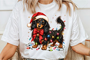 Christmas Dachshund with Red Bow PNG, a Seasonal Illustration by Canvas Craft (Thumbnail 3 of 6)
