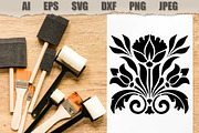 Stencil Floral Ornament Vector, a Decorative Illustration by MARYCRAFTIRIA (Thumbnail 2 of 3)