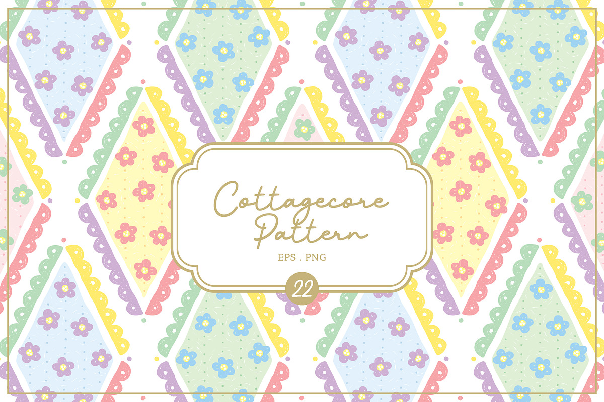 Cottagecore Pattern 22 Sweet Rainbow, a Pattern Graphic by Euonia Meraki (Photo 1 of 22)